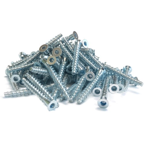 Konfirmat 6.4x50 1000 szt Wkręty Meblowe do Płyty, Drewna, Sklejki Konfirmaty