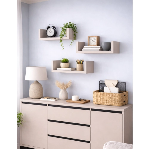 Półka Ścienna Wisząca 40 cm P1-40 Kaszmir Zestaw 3 szt do Salonu, Sypialni