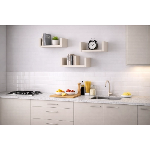 Półka Ścienna Wisząca 40 cm P1-40 Kaszmir Zestaw 3 szt do Salonu, Sypialni