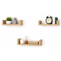 Półka Ścienna Wisząca 40 cm P1-40 Dąb Sonoma Zestaw 3 szt do Salonu, Sypialni