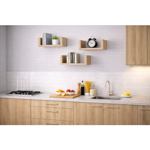 Półka Ścienna Wisząca 40 cm P1-40 Dąb Sonoma Zestaw 3 szt do Salonu, Sypialni