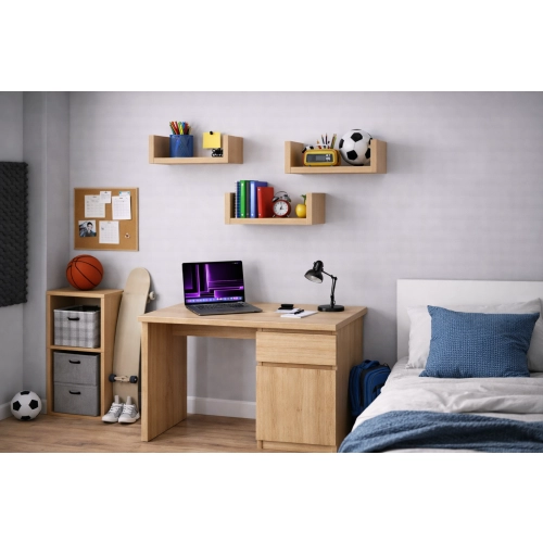 Półka Ścienna Wisząca 40 cm P1-40 Dąb Sonoma Zestaw 3 szt do Salonu, Sypialni