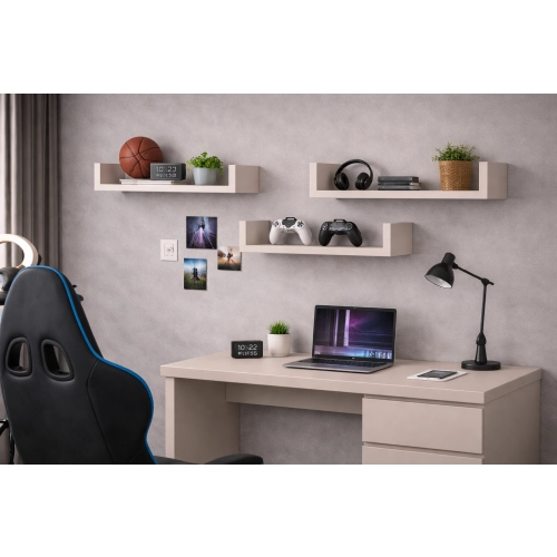 Półka Ścienna Wisząca 60 cm P1-60 Kaszmir Zestaw 3 szt do Salonu, Sypialni