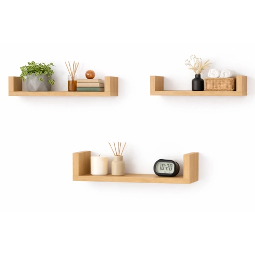 Półka Ścienna Wisząca 60 cm P1-60 Dąb Sonoma Zestaw 3 szt do Salonu, Sypialni