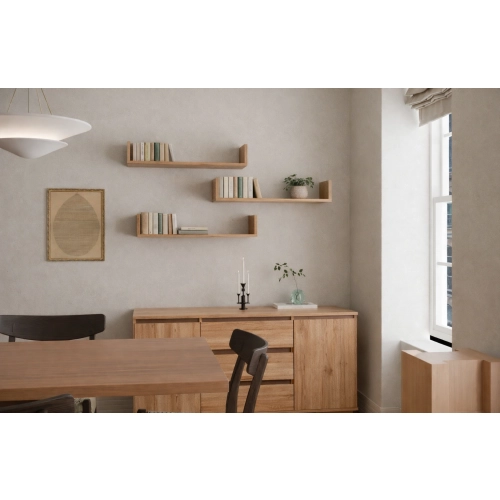 Półka Ścienna Wisząca 80 cm P1-80 Dąb Sonoma Zestaw 3 szt do Salonu, Sypialni