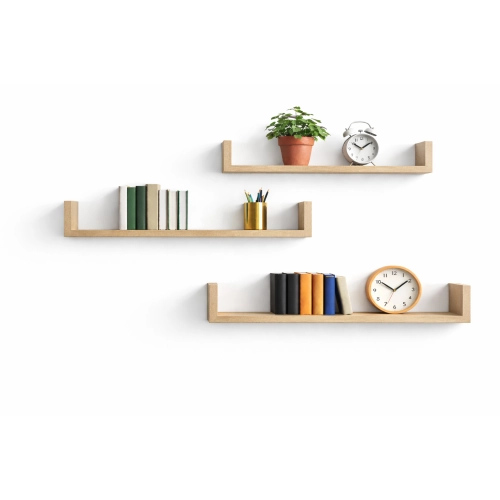 Półka Ścienna Wisząca 80 cm P1-80 Dąb Sonoma Zestaw 3 szt do Salonu, Sypialni