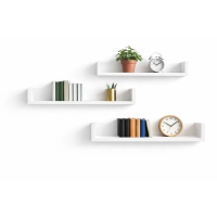 Półka Ścienna Wisząca 80 cm P1-80 Biały Zestaw 3 szt do Salonu, Sypialni