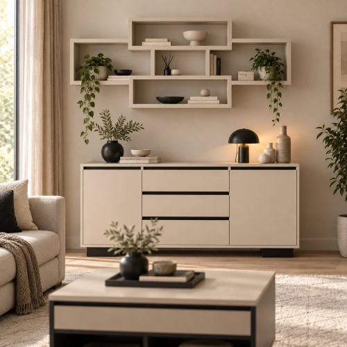 Półka Ścienna Wisząca Kaszmir Duża P2 170 x 80 cm Regał na Książki do Salonu