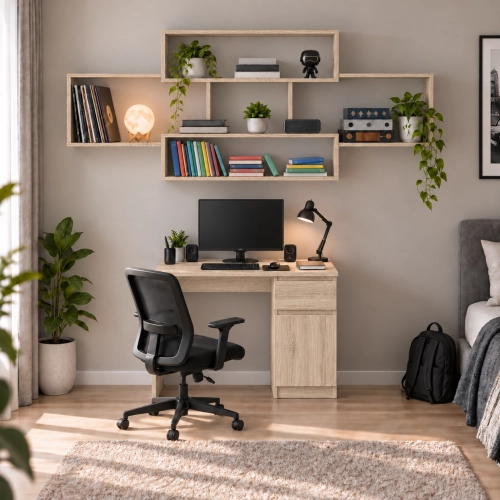 Półka Ścienna Wisząca Dąb Sonoma Duża P2 170 x 80 cm Regał na Książki do Salonu