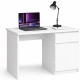 Biurko Białe B2-S Komputerowe Młodzieżowe z Szufladą Półka Cichy Domyk