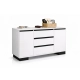 Komoda 2D3S BIA ALFA Komoda Biała z Szufladami do Salonu, Sypialni 145 cm