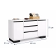 Komoda 2D3S BIA ALFA Komoda Biała z Szufladami do Salonu, Sypialni 145 cm