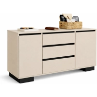 Komoda 2D3S KAS ALFA Komoda Kaszmirowa z Szufladami do Salonu, Sypialni 145 cm Kaszmir + Czarny