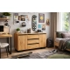 Komoda 2D3S DC ALFA Komoda z Szufladami do Salonu, Sypialni 145 cm Dąb Wotan