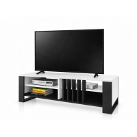 Szafka RTV III pod TV 145 cm Lamele Biała Nowoczesna Loft