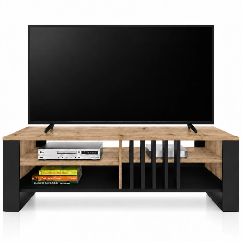Szafka RTV III pod TV 145 cm Lamele Dąb Wotan Nowoczesna Loft