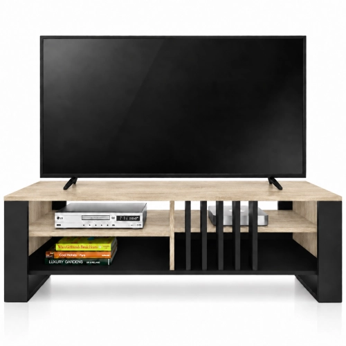 Szafka RTV III pod TV 145 cm Lamele Dąb Sonoma Nowoczesna Loft