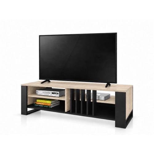 Szafka RTV III pod TV 145 cm Lamele Dąb Sonoma Nowoczesna Loft