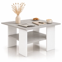Stolik Kawowy Kwadratowy ST1 Beton/Biały 60x60 cm Ława do Salonu