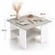 Stolik Kawowy Kwadratowy ST1 Beton/Biały 60x60 cm Ława do Salonu