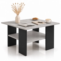 Stolik Kawowy Kwadratowy ST1 Beton/Czarny 60x60 cm Ława do Salonu