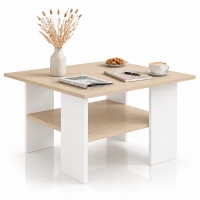 Stolik Kawowy Kwadratowy ST1 Dąb Sonoma/Biały 60x60 cm Ława do Salonu