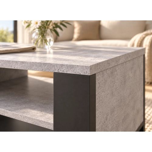 Stolik Kawowy ST12 BET Ława do Salonu Beton Czarny Loft
