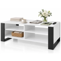 Stolik Kawowy ST12 BIA Ława do Salonu Biały Czarny Loft