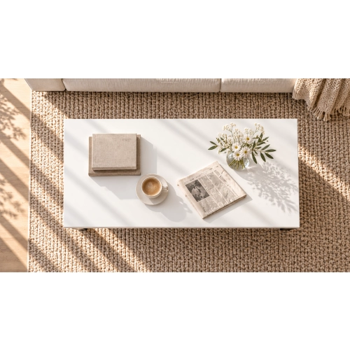 Stolik Kawowy ST12 BIA Ława do Salonu Biały Czarny Loft
