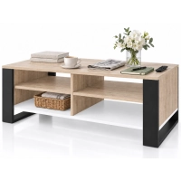 Stolik Kawowy ST12 SON Ława do Salonu Dąb Sonoma Czarny Loft
