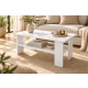 Stolik Kawowy Biały ST2 Ława z Półką Nowoczesna Loft 90 x 50 cm do Salonu