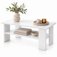 Stolik Kawowy Biały ST2 Ława z Półką Nowoczesna Loft 90 x 50 cm do Salonu