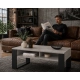 Stolik Kawowy ST7 Beton Czarny Ława Loft Retro 90 x 50 cm do salonu