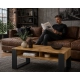 Stolik Kawowy ST7 Dąb Wotan Czarny Ława Loft Retro 90 x 50 cm do salonu