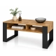 Stolik Kawowy ST7 Dąb Wotan Czarny Ława Loft Retro 90 x 50 cm do salonu