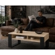 Stolik Kawowy ST7 Dąb Sonoma Czarny Ława Loft Retro 90 x 50 cm do salonu