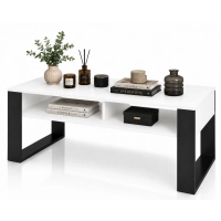 Stolik Kawowy ST7MAX BIA Ława Duża 120 cm do Salonu Biały Loft