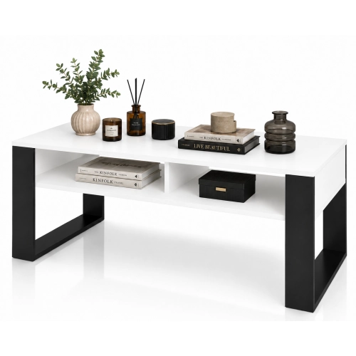 Stolik Kawowy ST7MAX BIA Ława Duża 120 cm do Salonu Biały Loft