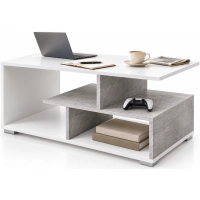 Stolik kawowy ST10 Biały Beton Prostokątny 90 x 50 cm Ława do Salonu Loft