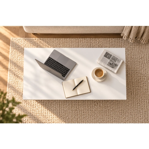 Stolik kawowy ST10 Biały Beton Prostokątny 90 x 50 cm Ława do Salonu Loft