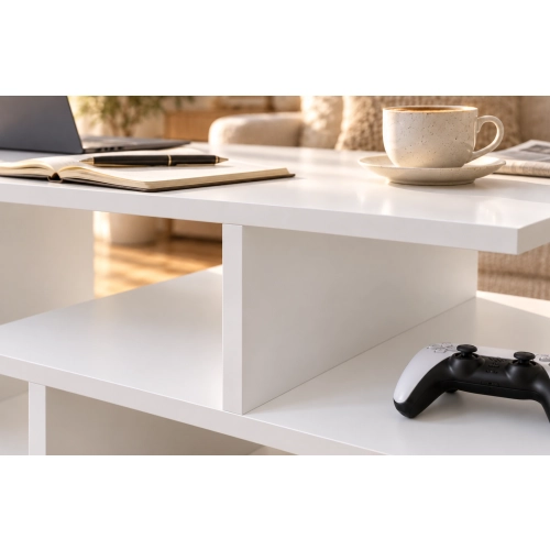 Stolik kawowy ST10 Biały Prostokątny 90 x 50 cm Ława do Salonu Loft