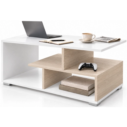Stolik kawowy ST10 Biały Dąb Sonoma Prostokątny 90 x 50 cm Ława do Salonu Loft
