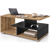 Stolik kawowy ST10 Dąb Wotan Czarny Prostokątny 90 x 50 cm Ława do Salonu Loft
