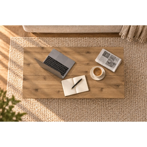 Stolik kawowy ST10 Dąb Wotan Czarny Prostokątny 90 x 50 cm Ława do Salonu Loft
