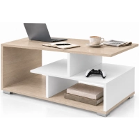 Stolik kawowy ST10 Dąb Sonoma Biały Prostokątny 90 x 50 cm Ława do Salonu Loft
