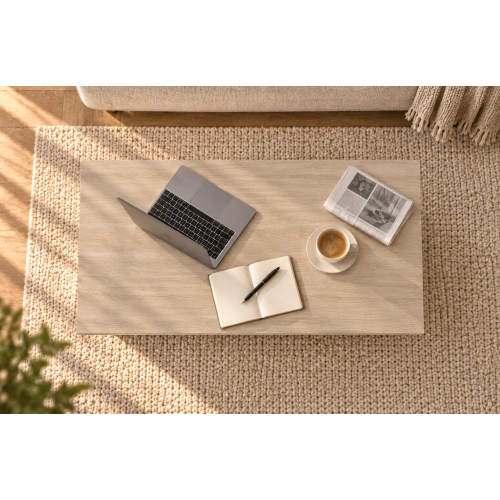 Stolik kawowy ST10 Dąb Sonoma Biały Prostokątny 90 x 50 cm Ława do Salonu Loft