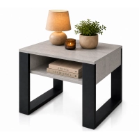Stolik Kawowy ST8 Beton Czarny 65x50 cm Ława do Salonu Loft
